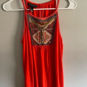 INC International Concepts Red Embellished Halter Camisole